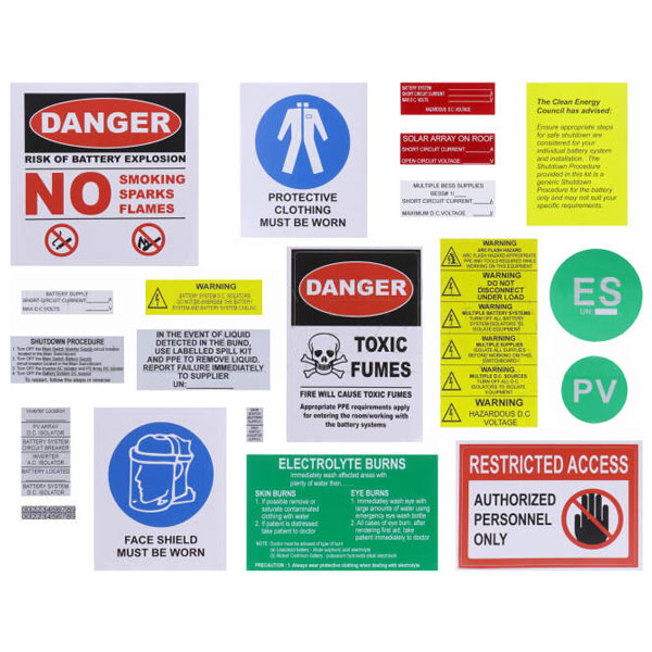 New AS/NZS & Clean Energy Council Compliant PV Label Warning Kits 