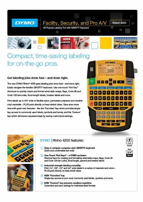 Cover of DYMO Rhino 4200 Compact, Time-Saving Label Maker for On-The-Go Pros
