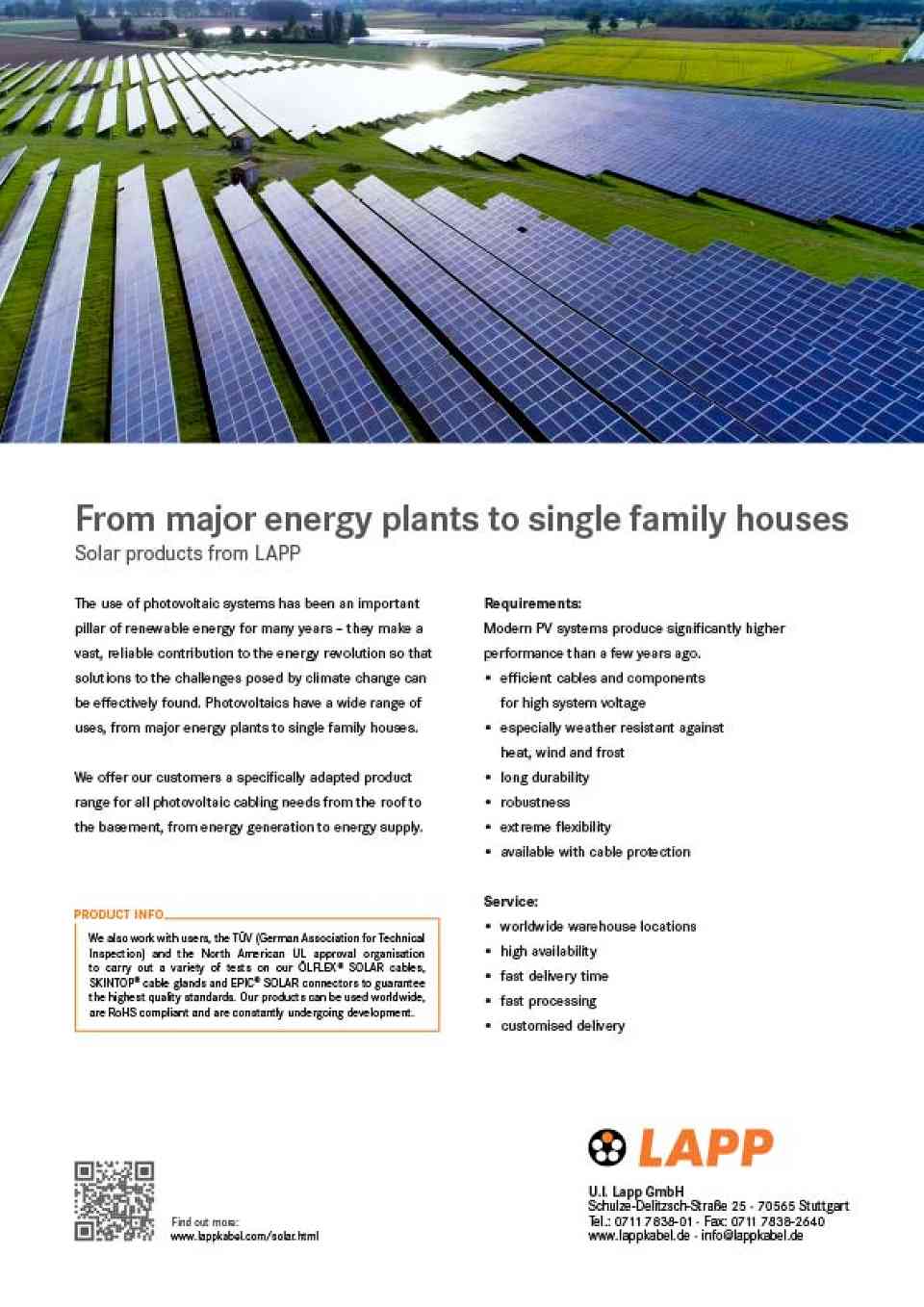 Major Energy Plants to Single Family Houses Catalogue Cover
