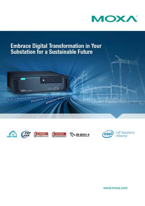 Cover of Moxa Embrace Digital Transformation in Your Substation for a Sustainable Future Built-in Network Management
