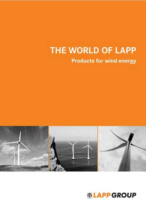 Cover of LAPP Products For Wind Energy From the bottom to the top – all supplied by Lapp