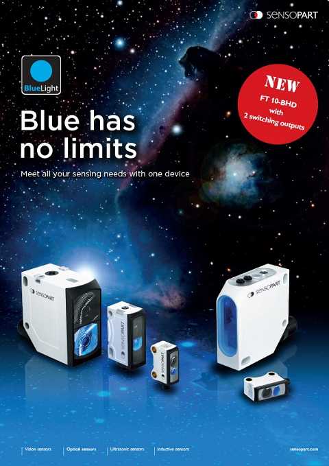 Cover of SensoPart Blue Has No Limits Meet all your sensing needs with one device