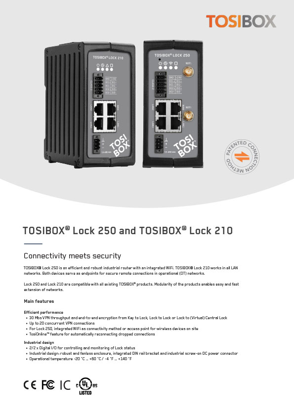 Tosibox lock 250 and 210 series