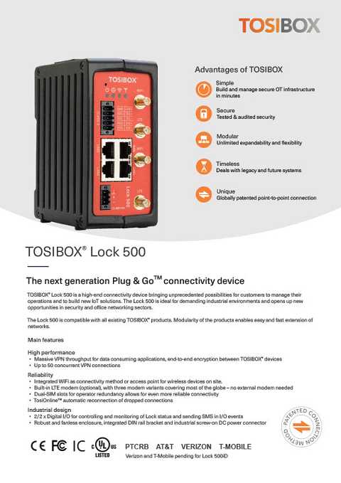 Cover of Tosibox Lock 500 Series The next generation Plug & Go