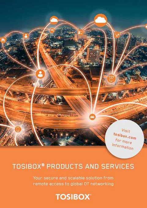 Cover of Tosibox Products and Services Your secure and scalable solution from remote access to global OT networking