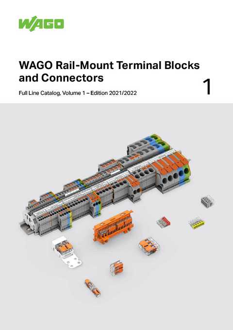 Cover of Wago Rail-Mount Terminal Blocks and Connectors Full Line Catalog, Volume 1 - Edition 2021-2022