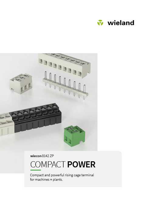 Cover of Wieland Compact Power Compact and powerful rising cage terminal for machines + plants.