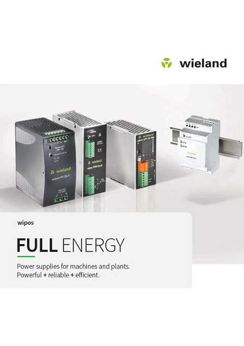 Cover of Wieland Full Energy Power Supplies for Machines and Plants. Powerful + Reliable + Efficient