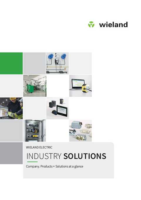 Cover of Wieland Industry Solutions Company. Products + Solutions at glance