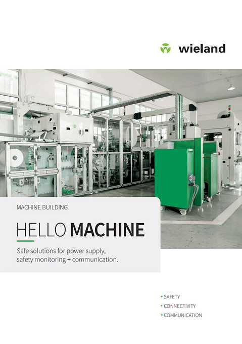 Cover of Wieland MACHINE BUILDING Safe solutions for power supply, safety monitoring + communication.