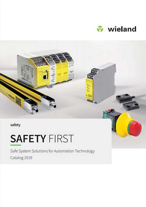 Cover of Wieland SAFETY FIRST Safe System Solutions for Automation Technology Catalogue 2019