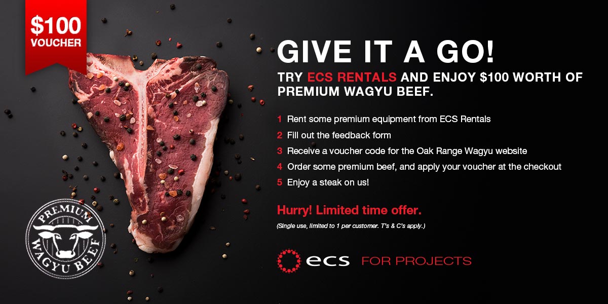 Try ECS Rentals and enjoy $100 worth of Premium Wagyu Beef Banner