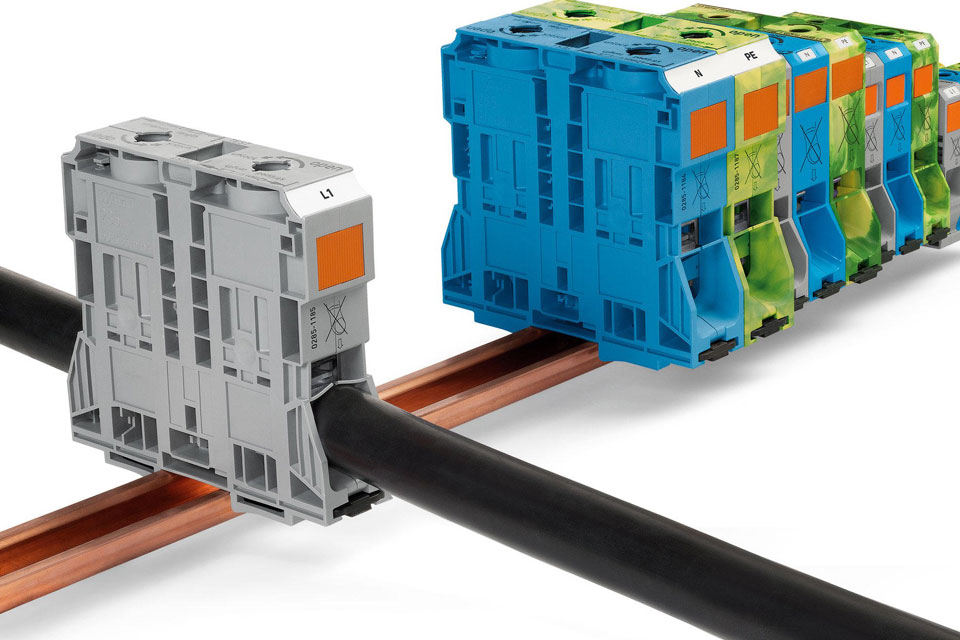 High-Current Rail-Mount Terminal Blocks With Perfect Clamping Force - WAGO 285 